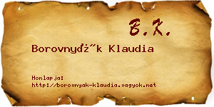 Borovnyák Klaudia névjegykártya